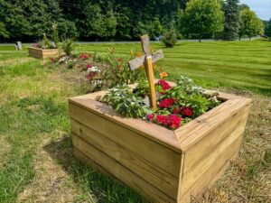 the garden refreshed with new planters